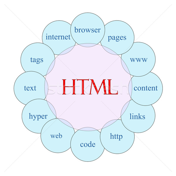 Html circular palabra diagrama rosa azul Foto stock © mybaitshop