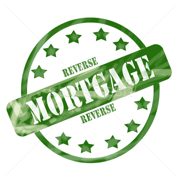 Green Weathered Reverse Mortgage Stamp Circle and Stars Stock photo © mybaitshop