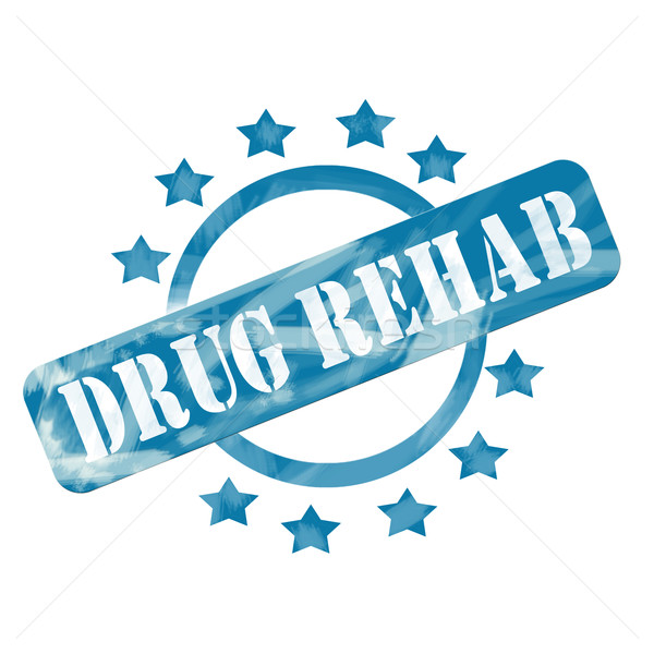 синий выветрившийся наркотиков реабилитация штампа круга Сток-фото © mybaitshop