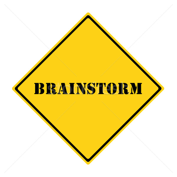 Lluvia de ideas signo amarillo negro diamantes Foto stock © mybaitshop