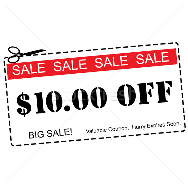 Ten Dollars Off Sale Coupon Stock photo © mybaitshop