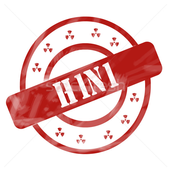 Red Weathered H1N1 Stamp Circles and Signs Stock photo © mybaitshop