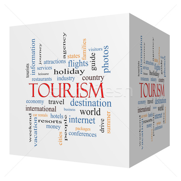 Tourism 3D cube Word Cloud Concept Stock photo © mybaitshop