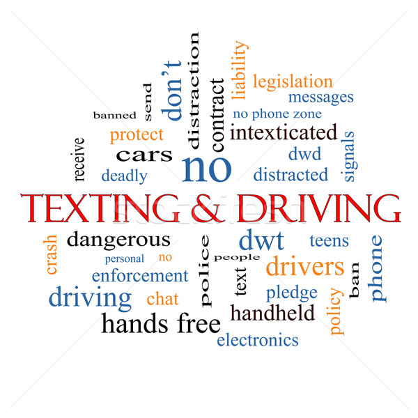 Texting and Driving Word Cloud Concept Stock photo © mybaitshop