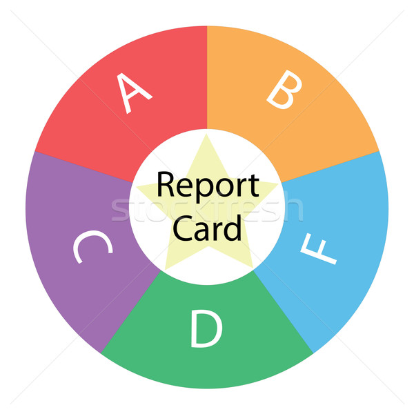 Report Card Grades circular concept with colors and star Stock photo © mybaitshop