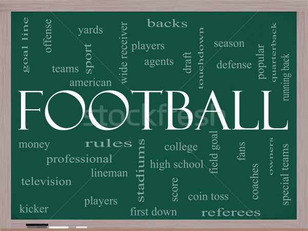 Football Word Cloud Concept on a Blackboard Stock photo © mybaitshop