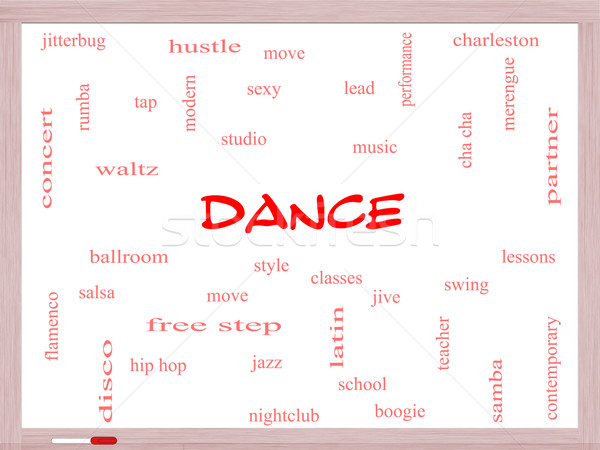 Dance Word Cloud Concept on a Whiteboard Stock photo © mybaitshop