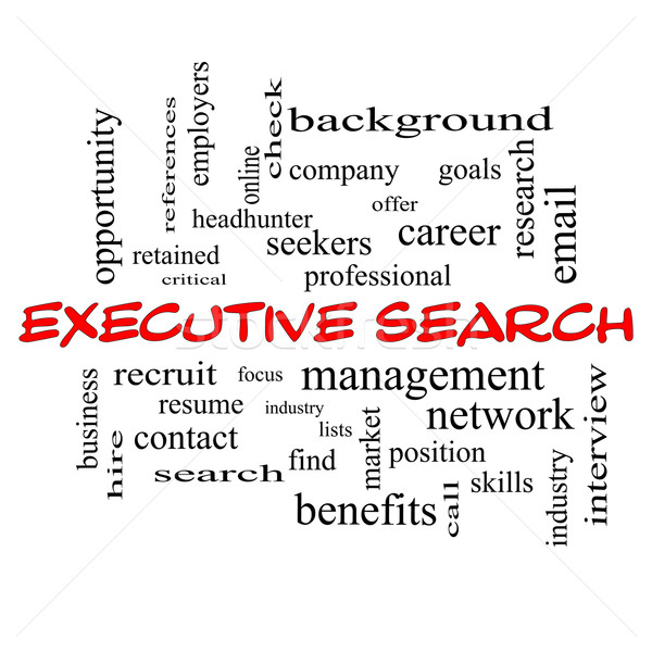 Executive Search Word Cloud Concept in red caps Stock photo © mybaitshop