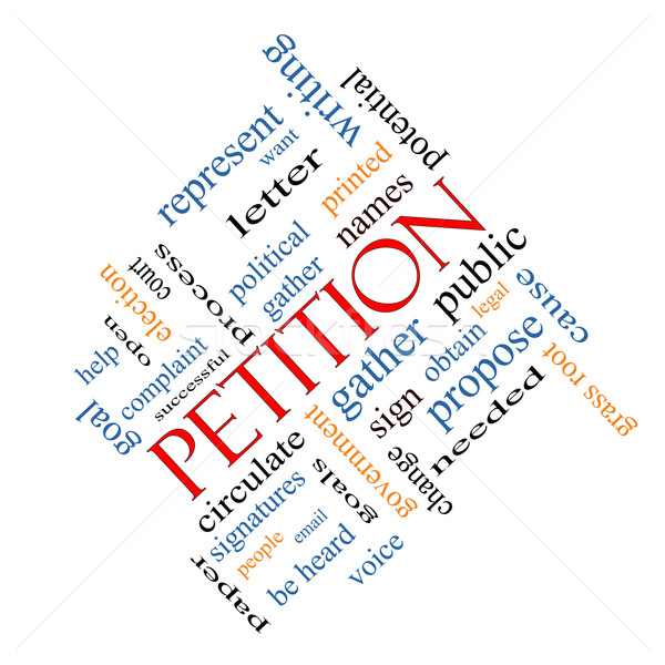 Petition Word Cloud Concept Angled Stock photo © mybaitshop