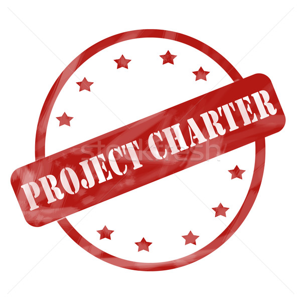 Project Charter Red Weathered Stamp Circle and Stars Stock photo © mybaitshop