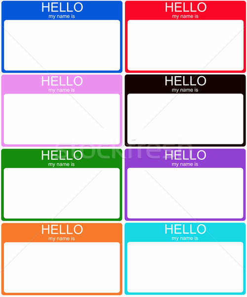 Stock photo: Set of 8 Colorful Name Tags