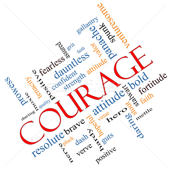 Stock photo: Courage Word Cloud Concept Angled