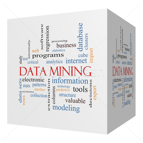 Data Mining 3D cube Word Cloud Concept Stock photo © mybaitshop