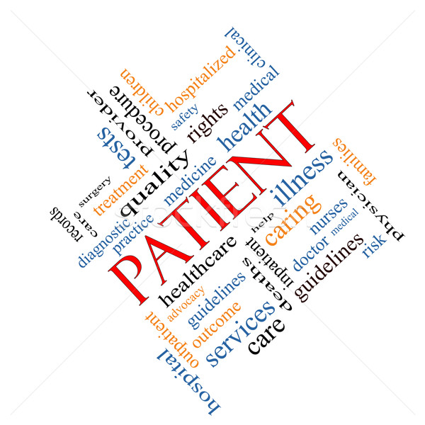 Patient Word Cloud Concept Angled Stock photo © mybaitshop