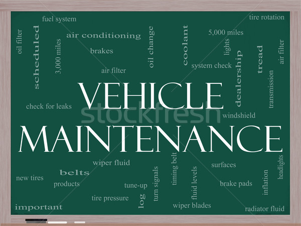 Vehicle Maintenance Word Cloud Concept on a Blackboard Stock photo © mybaitshop