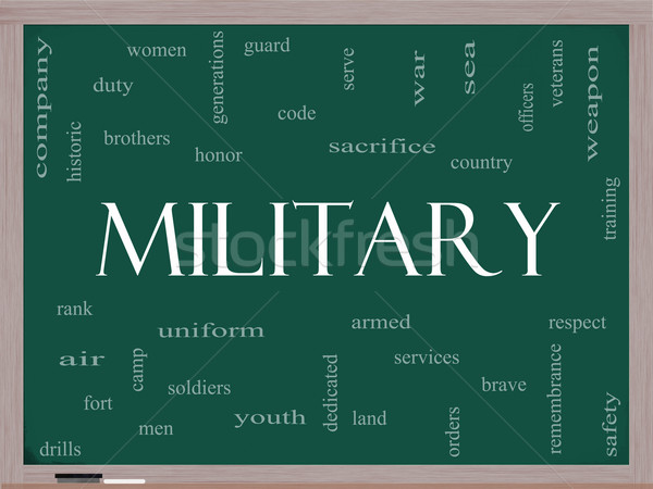 Militaire nuage de mots tableau noir magnifique honorer [[stock_photo]] © mybaitshop