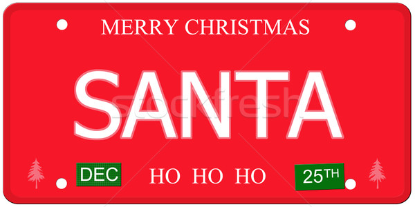 Santa License Plate Stock photo © mybaitshop