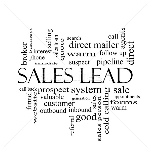 Sales Lead Word Cloud Concept in black and white Stock photo © mybaitshop