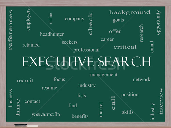 Executive Search Word Cloud Concept on a Blackboard Stock photo © mybaitshop