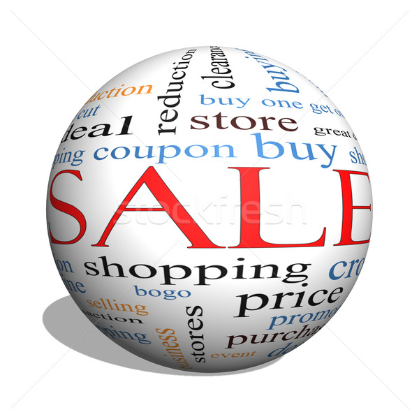 Sale 3D sphere Word Cloud Concept Stock photo © mybaitshop