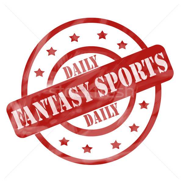 Red Weathered Daily Fantasy Sports Stamp Circles and Stars Stock photo © mybaitshop