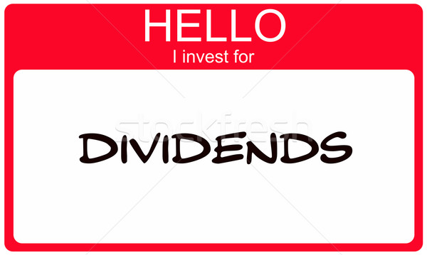 Hello I Invest for Dividends red name tag Stock photo © mybaitshop