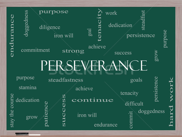 Perseverance Word Cloud Concept on a Blackboard Stock photo © mybaitshop