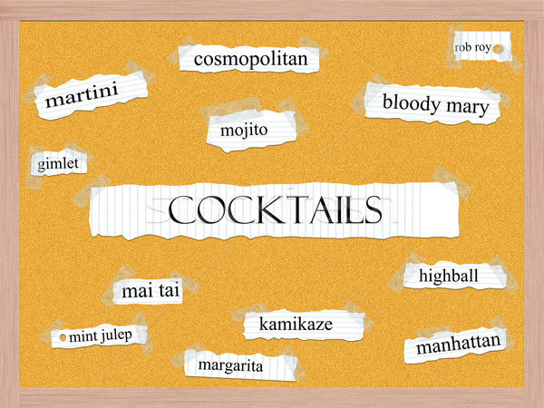 Cocktails Corkboard Word Concept Stock photo © mybaitshop