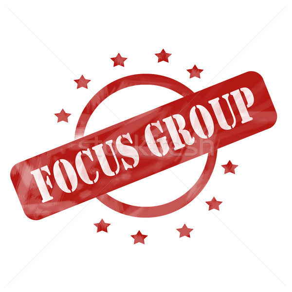 Red Weathered Focus Group Stamp Circle and Stars design Stock photo © mybaitshop