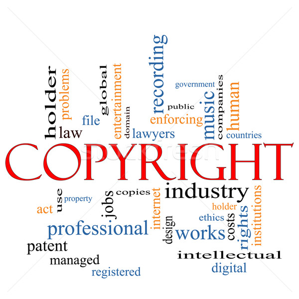 Copyright word cloud concept Stock photo © mybaitshop