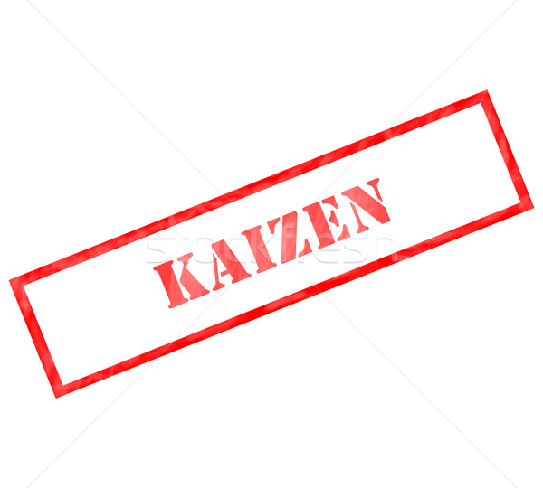 Kaizen red grunge rectangle stamp Stock photo © mybaitshop