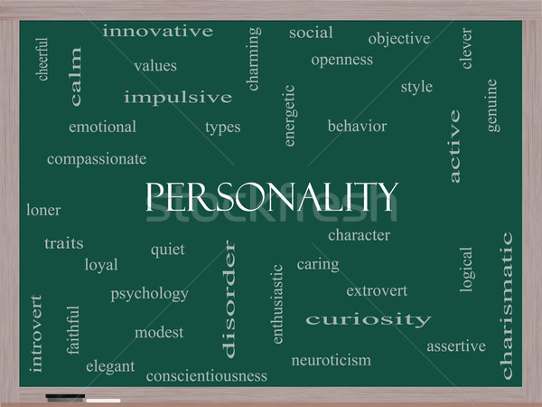 Personality Word Cloud Concept on a Blackboard Stock photo © mybaitshop