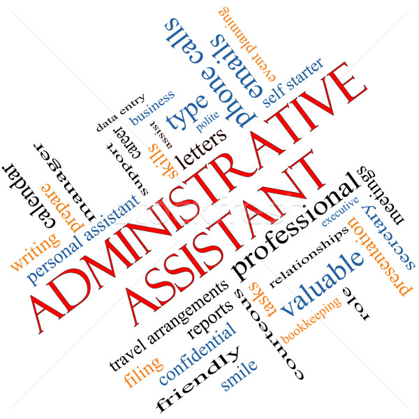 Administrative Assistant Word Cloud Concept Angled Stock photo © mybaitshop