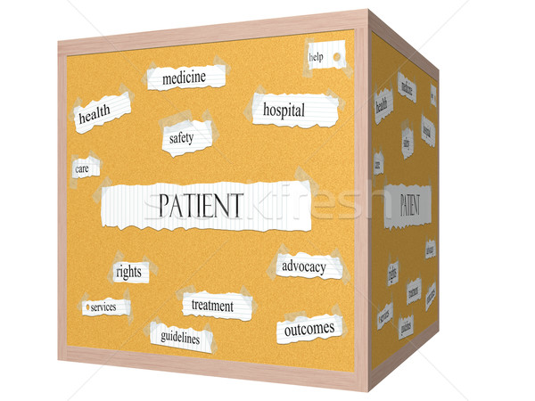 Patient 3D cube Corkboard Word Concept Stock photo © mybaitshop