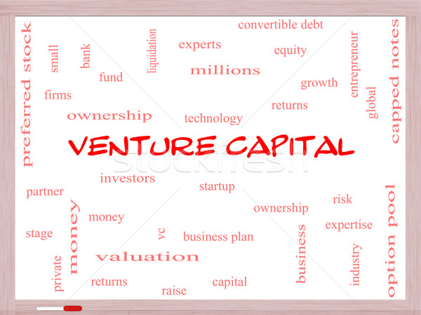 Venture Capital Word Cloud Concept on a Whiteboard Stock photo © mybaitshop