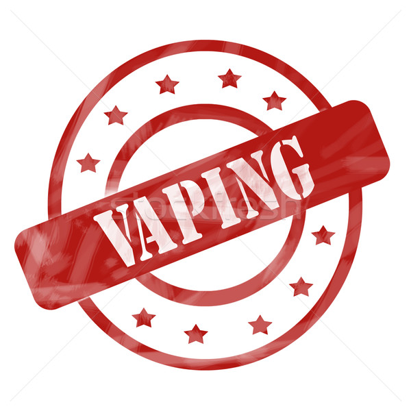 Red Weathered Vaping Stamp Circles and Stars Stock photo © mybaitshop