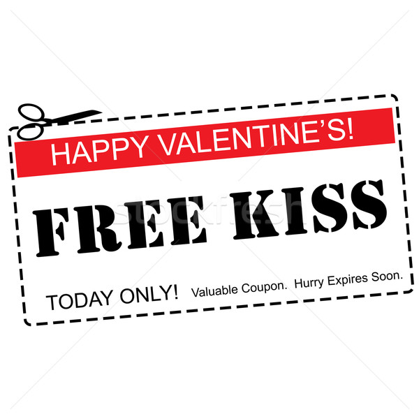 Stock photo: Free Kiss Valentine's Day Coupon Concept