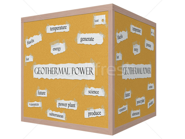 Geothermal Power 3D cube Corkboard Word Concept Stock photo © mybaitshop