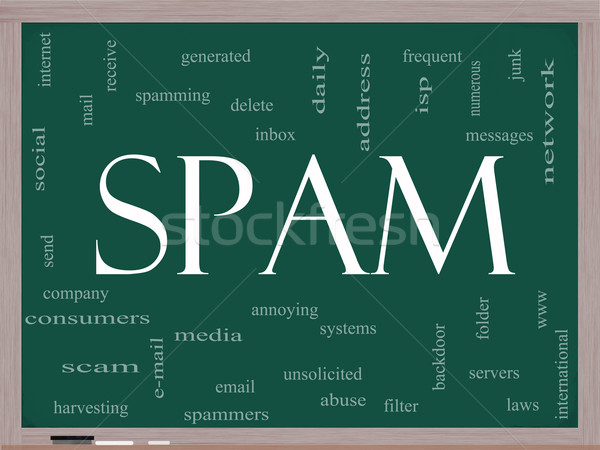 Stok fotoğraf: Spam · kelime · bulutu · tahta · muhteşem · e-mail