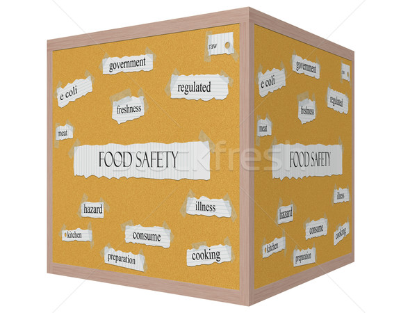 Food Safety 3D cube Corkboard Word Concept Stock photo © mybaitshop