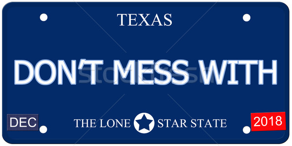 Rendetlenség Texas utánzás rendszámtábla hamisítvány szavak Stock fotó © mybaitshop