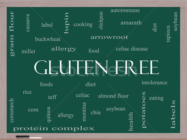 Gluten Free Word Cloud Concept on a Blackboard Stock photo © mybaitshop