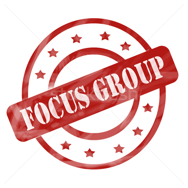 Red Weathered Focus Group Stamp Circles and Stars Stock photo © mybaitshop