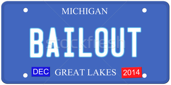 Michigan imitacja tablica rejestracyjna grudzień 2014 naklejki Zdjęcia stock © mybaitshop