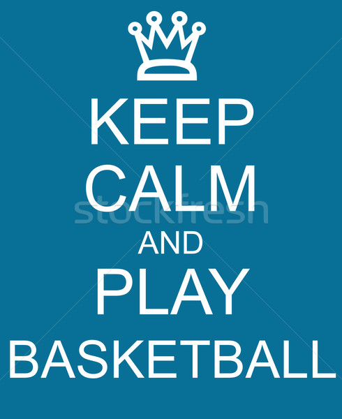 Stok fotoğraf: Oynamak · basketbol · mavi · imzalamak · taç