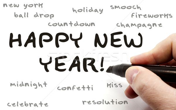 Happy New Year Hand Writing Word Concept Stock photo © mybaitshop