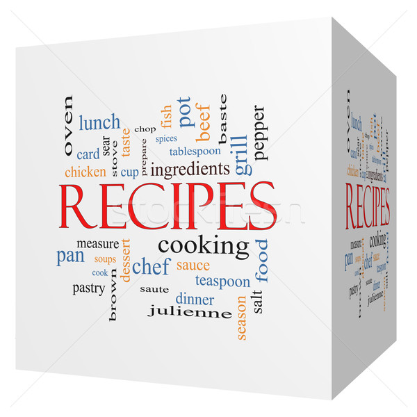 Recipes 3D cube Word Cloud Concept Stock photo © mybaitshop
