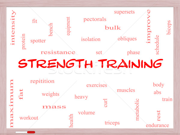 Trening siłowy chmura słowo ciało mięśni Zdjęcia stock © mybaitshop