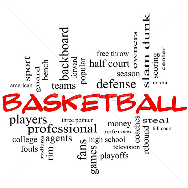 Basketball Word Cloud Concept in red caps Stock photo © mybaitshop