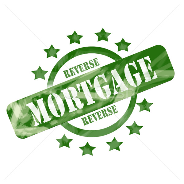 Green Weathered Reverse Mortgage Stamp Circle and Stars design Stock photo © mybaitshop